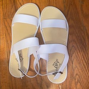 White/tan sandals